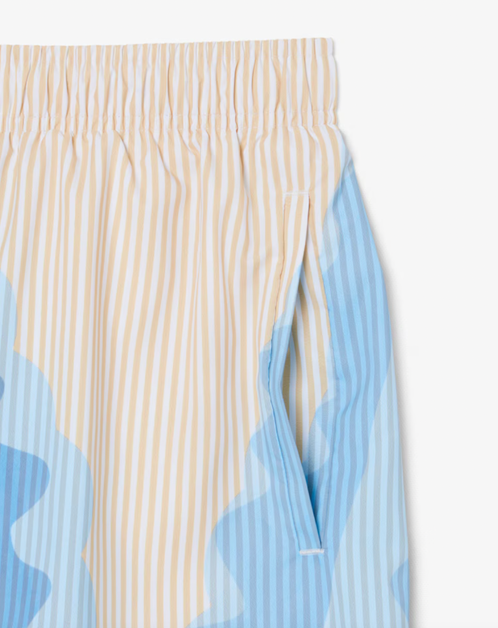 STRIPED SWIM TRUNKS (BEIGE) - LACOSTE