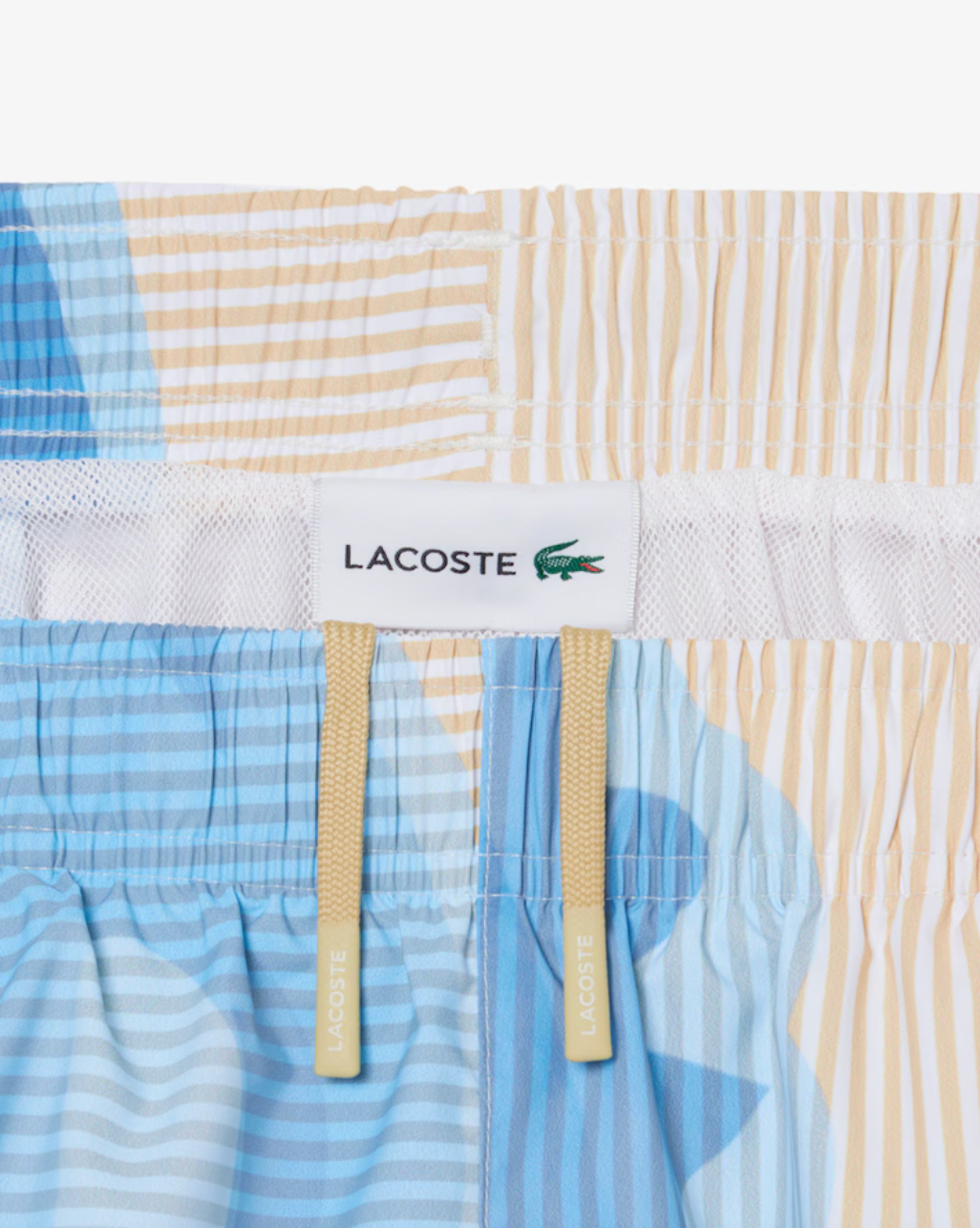 STRIPED SWIM TRUNKS (BEIGE) - LACOSTE