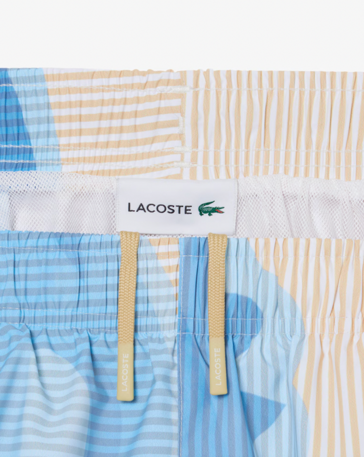 STRIPED SWIM TRUNKS (BEIGE) - LACOSTE