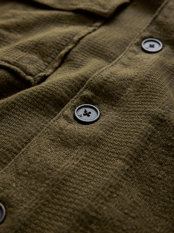 AMADORA CAMP COLLAR SHIRT (TEAKWOOD) - JOHN VARVATOS