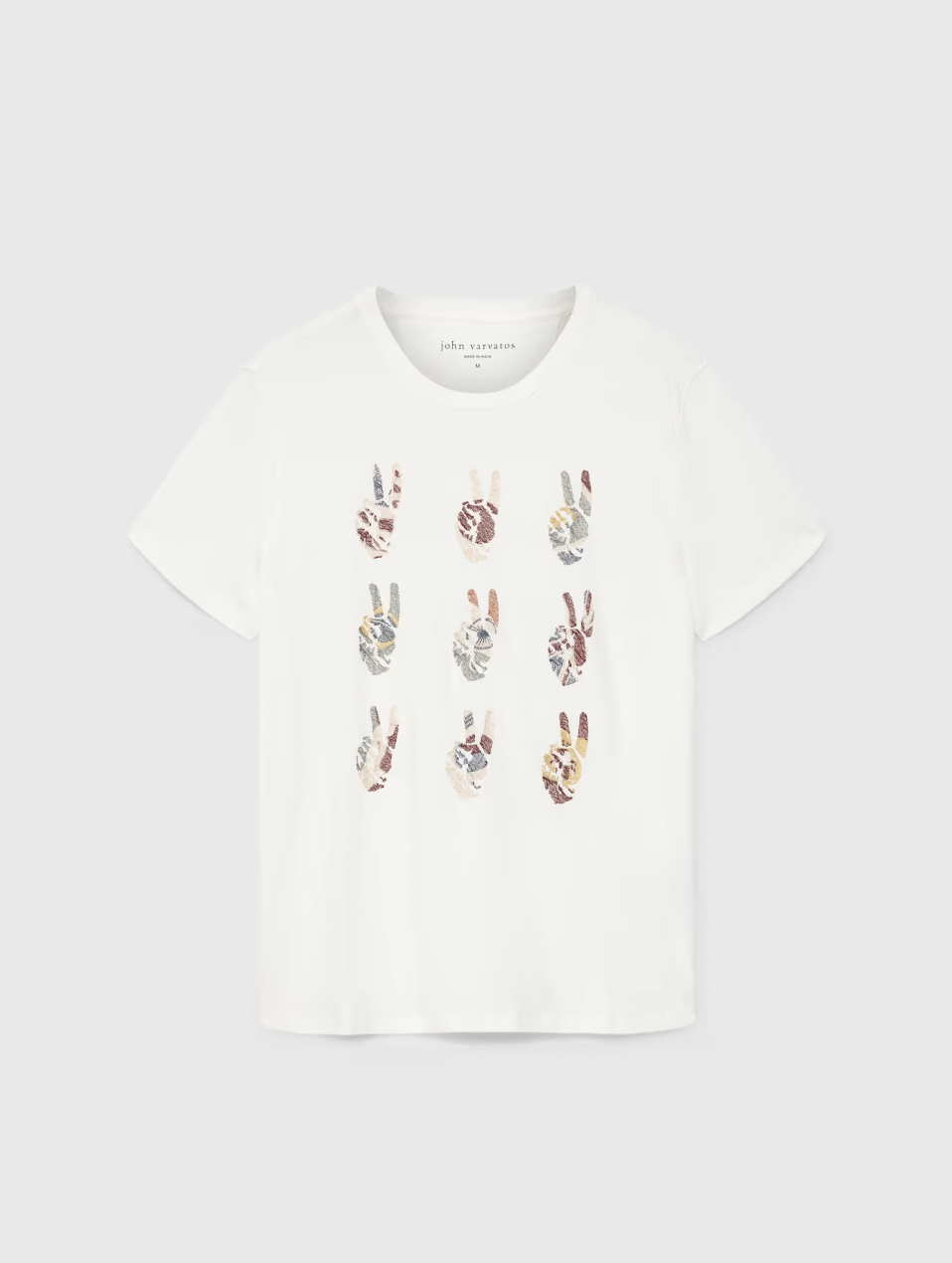 MULTI PEACE HAND TEE (SALT) - JOHN VARVATOS