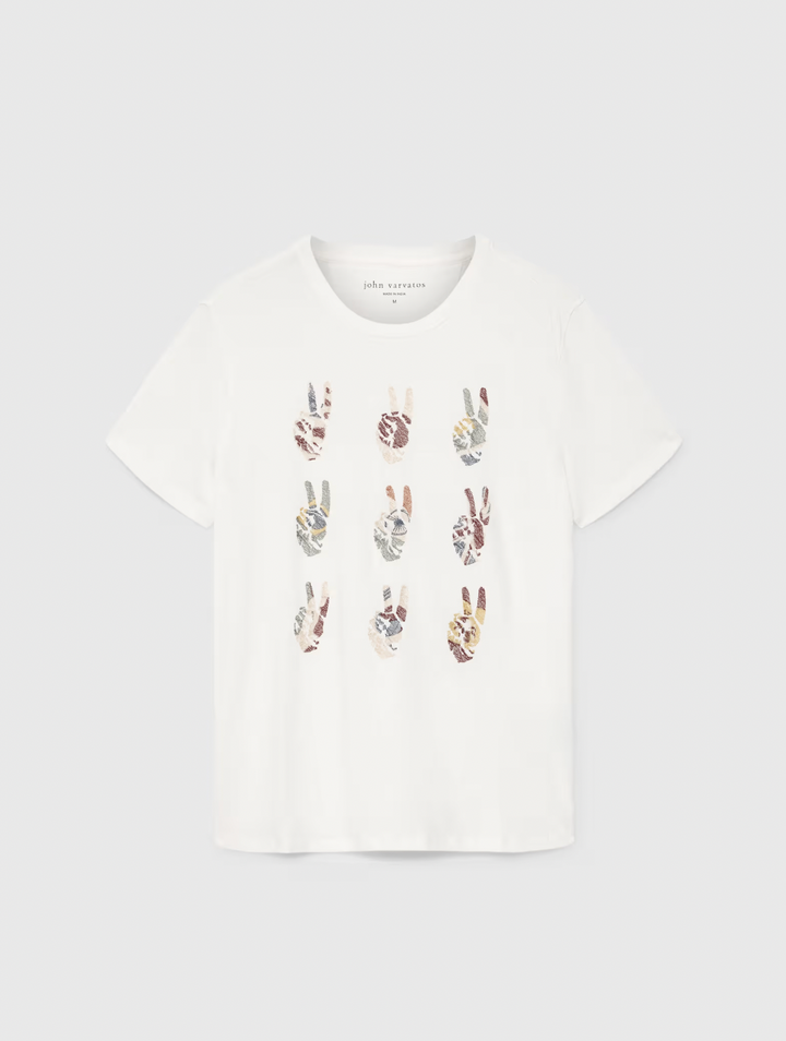 MULTI PEACE HAND TEE (SALT) - JOHN VARVATOS