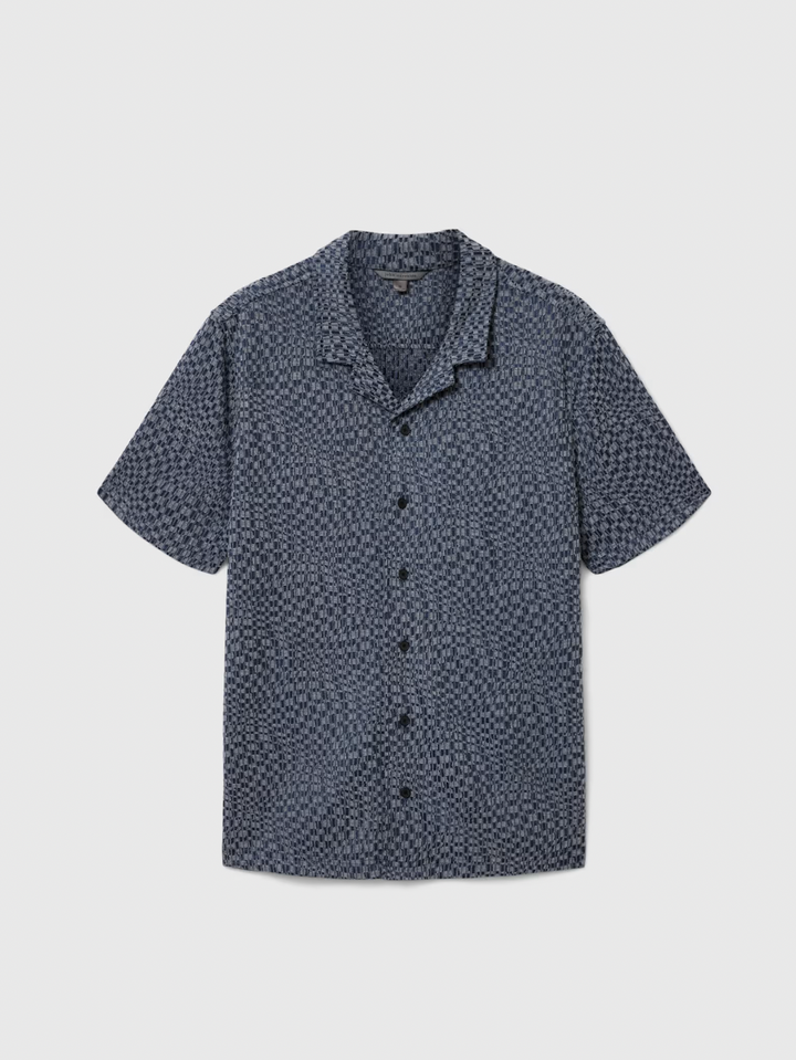 CILLIAN CAMP COLLAR SHIRT (DEEP BLUE) - JOHN VARVATOS