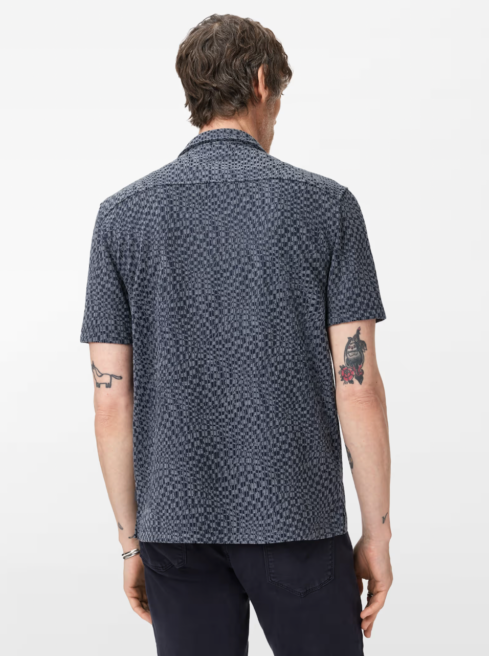 CILLIAN CAMP COLLAR SHIRT (DEEP BLUE) - JOHN VARVATOS