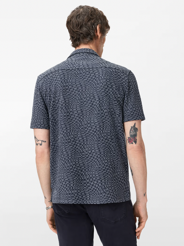 CILLIAN CAMP COLLAR SHIRT (DEEP BLUE) - JOHN VARVATOS