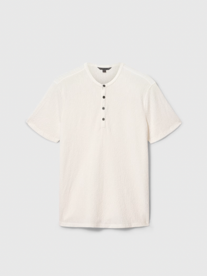 EGON SS TEXTURED HENLEY (WHITE) - JOHN VARVATOS