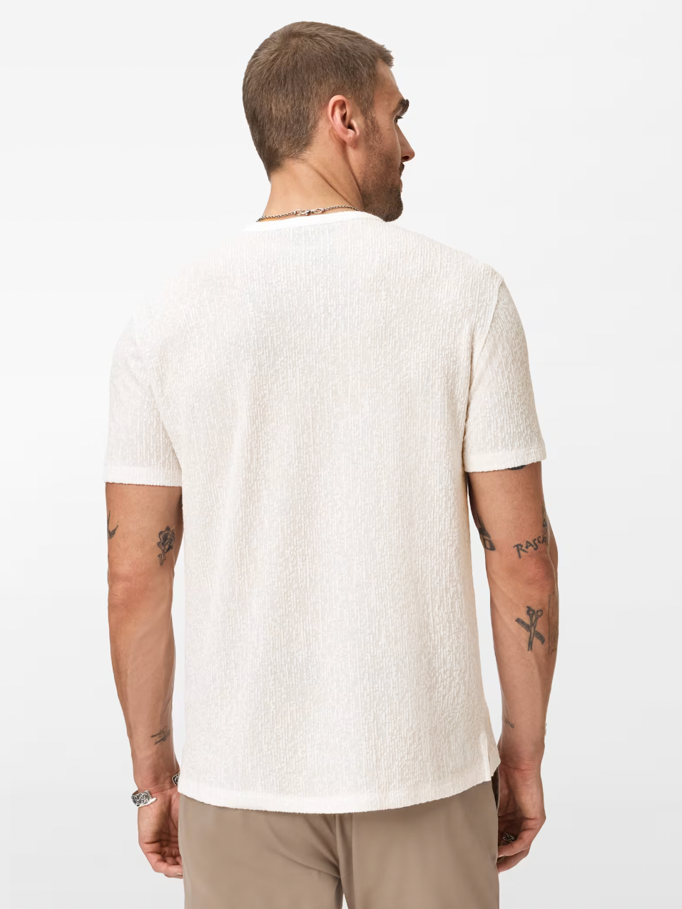 EGON SS TEXTURED HENLEY (WHITE) - JOHN VARVATOS