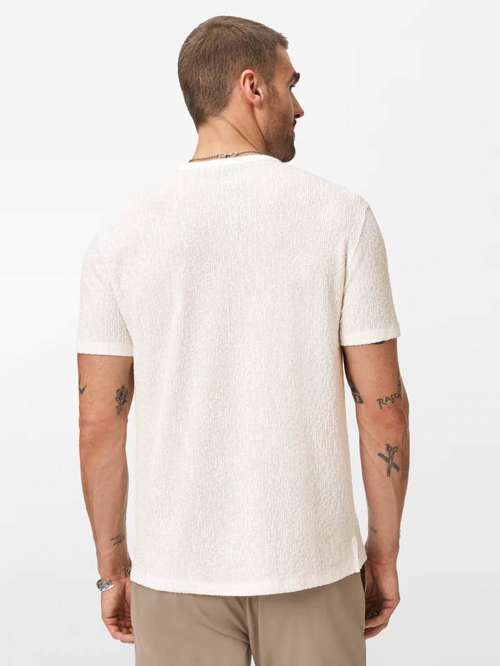 EGON SS TEXTURED HENLEY (WHITE) - JOHN VARVATOS