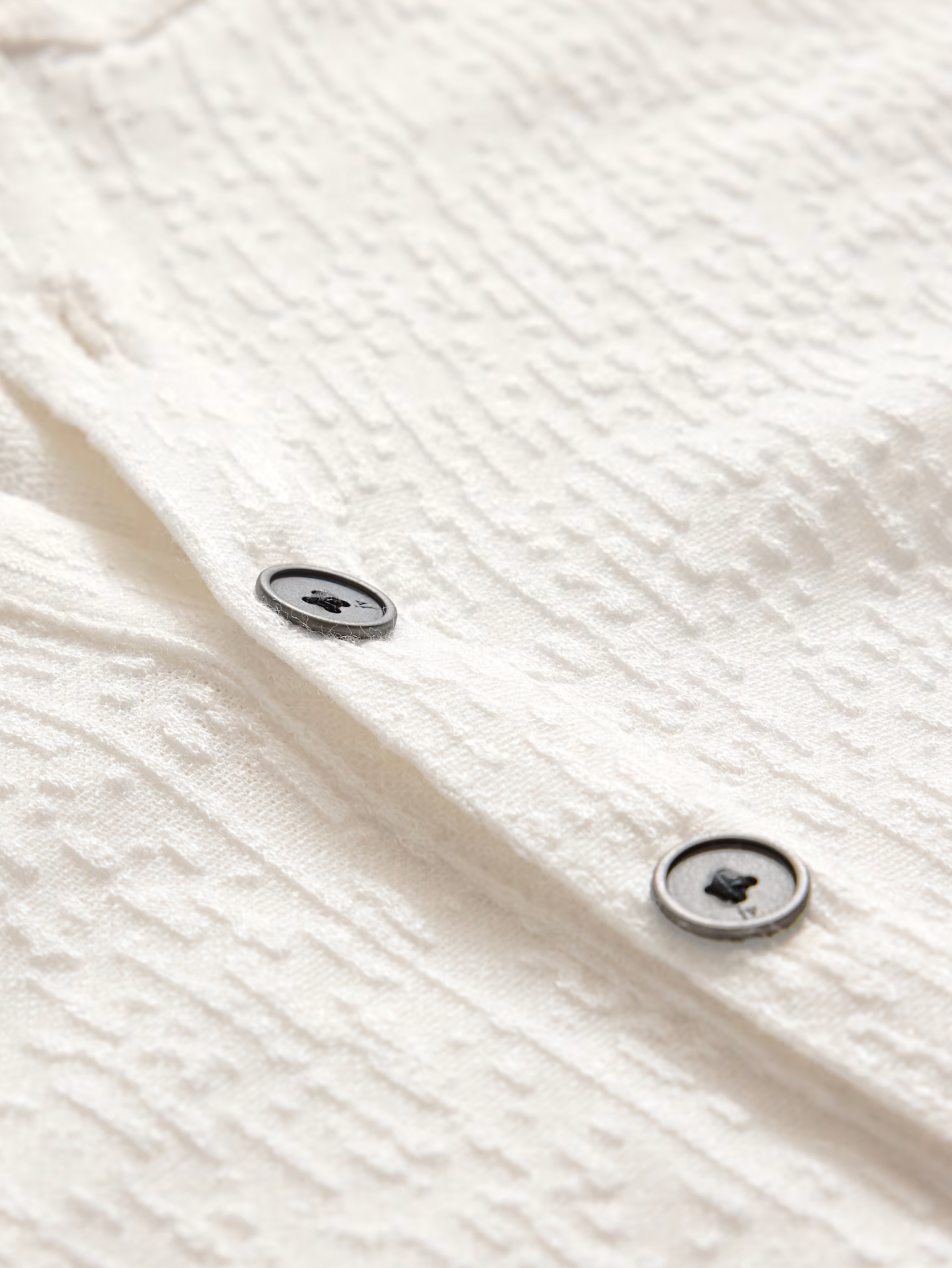 EGON SS TEXTURED HENLEY (WHITE) - JOHN VARVATOS
