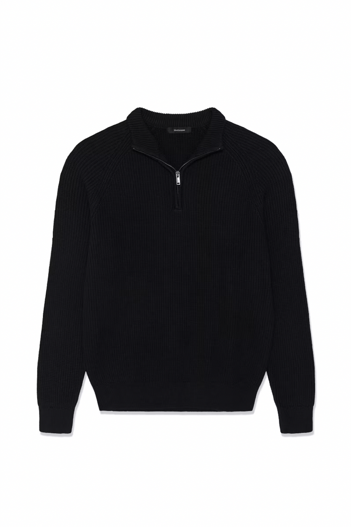 MAHELLSON 1/4 ZIP SWEATER (BLACK) - MATINIQUE