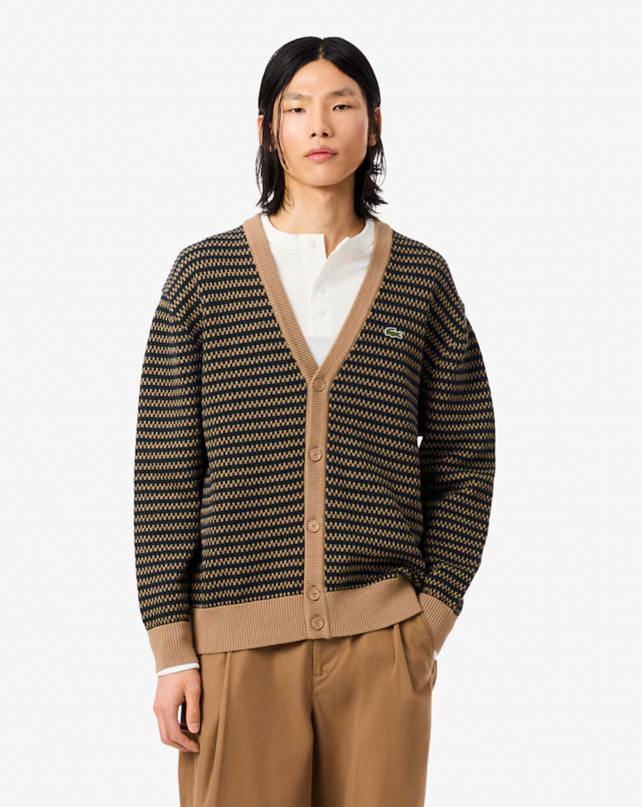 KNIT CARDIGAN (NAVY MIX) - LACOSTE
