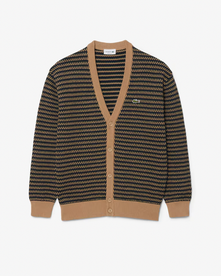 KNIT CARDIGAN (NAVY MIX) - LACOSTE