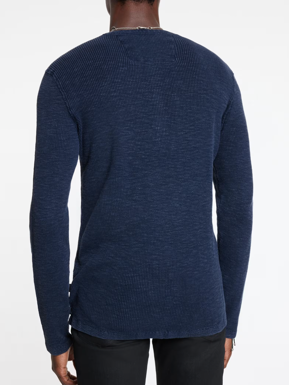 MEMPHIS WAFFLE HENLEY (NAVY) - JOHN VARVATOS