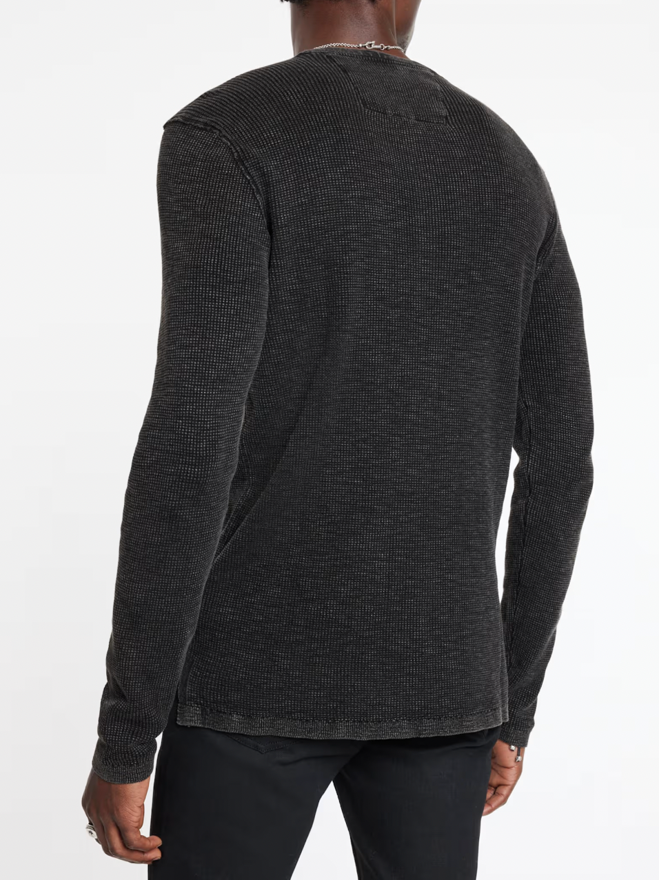 MEMPHIS WAFFLE HENLEY (BLACK) - JOHN VARVATOS