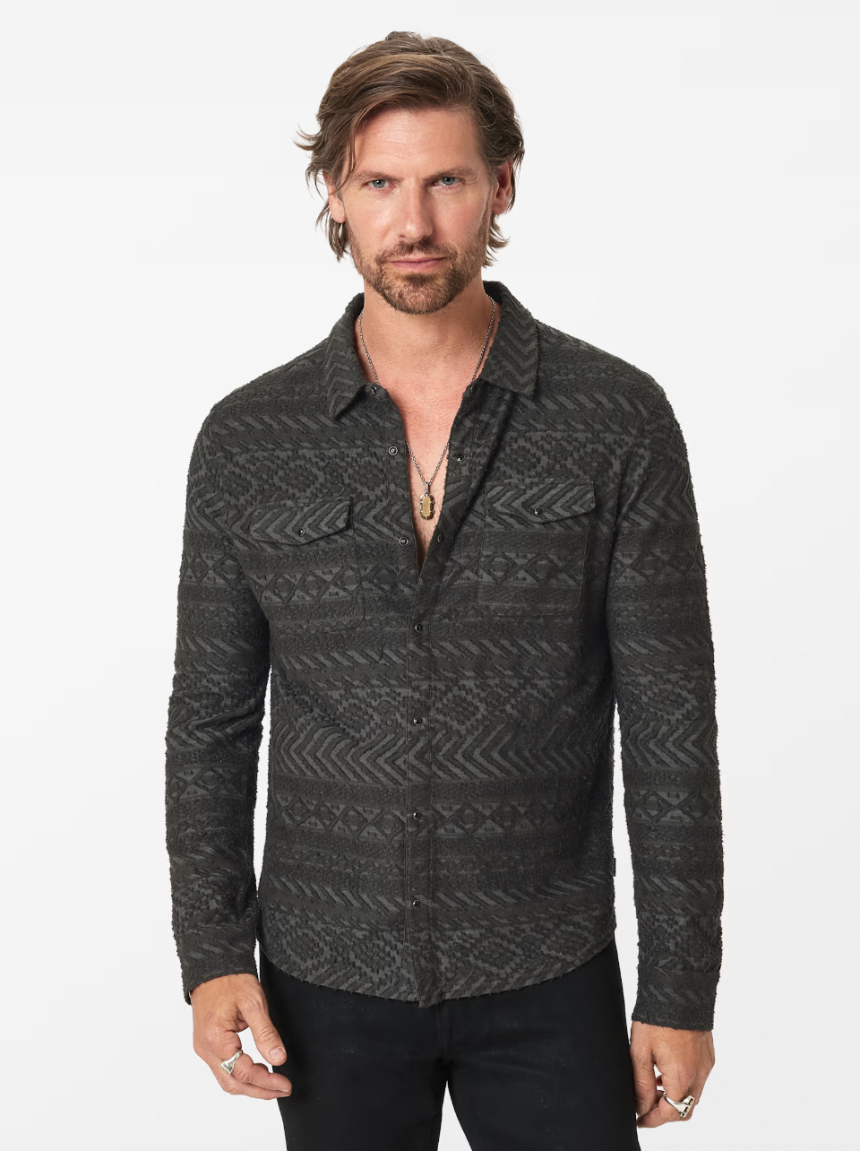 GLOVER WESTERN SHIRT (CHARCOAL) - JOHN VARVATOS
