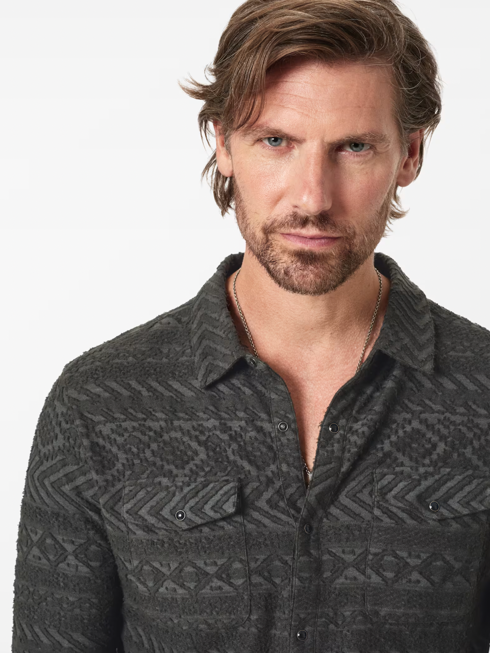 GLOVER WESTERN SHIRT (CHARCOAL) - JOHN VARVATOS