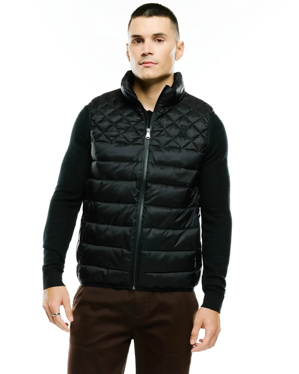 EMERIK QUILTED PUFFER VEST (BLACK) - PSYCHO BUNNY