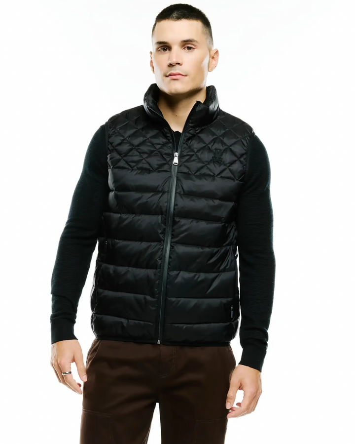 EMERIK QUILTED PUFFER VEST (BLACK) - PSYCHO BUNNY