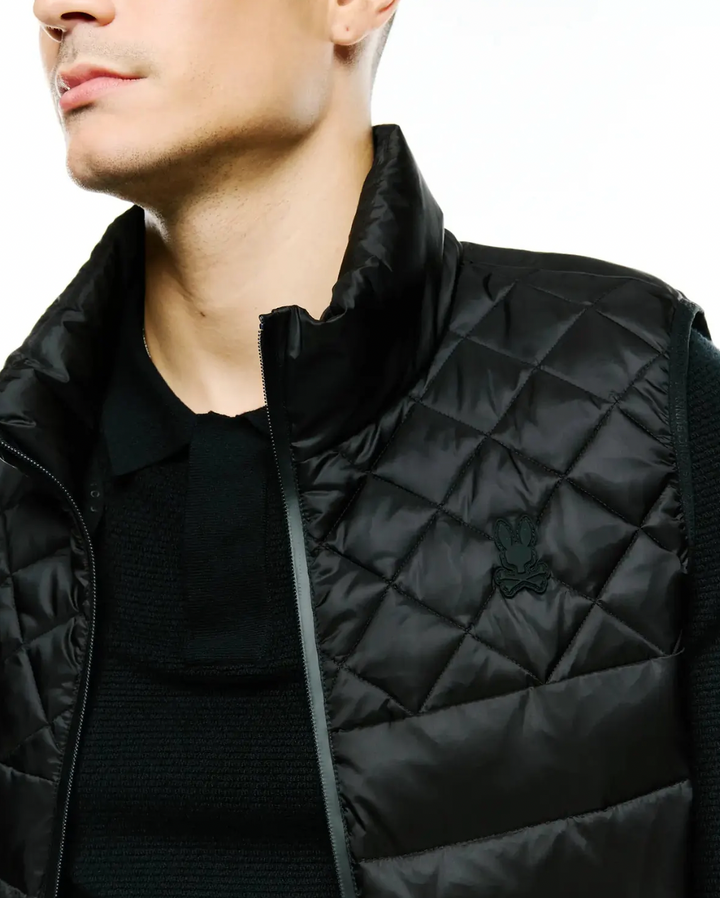 EMERIK QUILTED PUFFER VEST (BLACK) - PSYCHO BUNNY