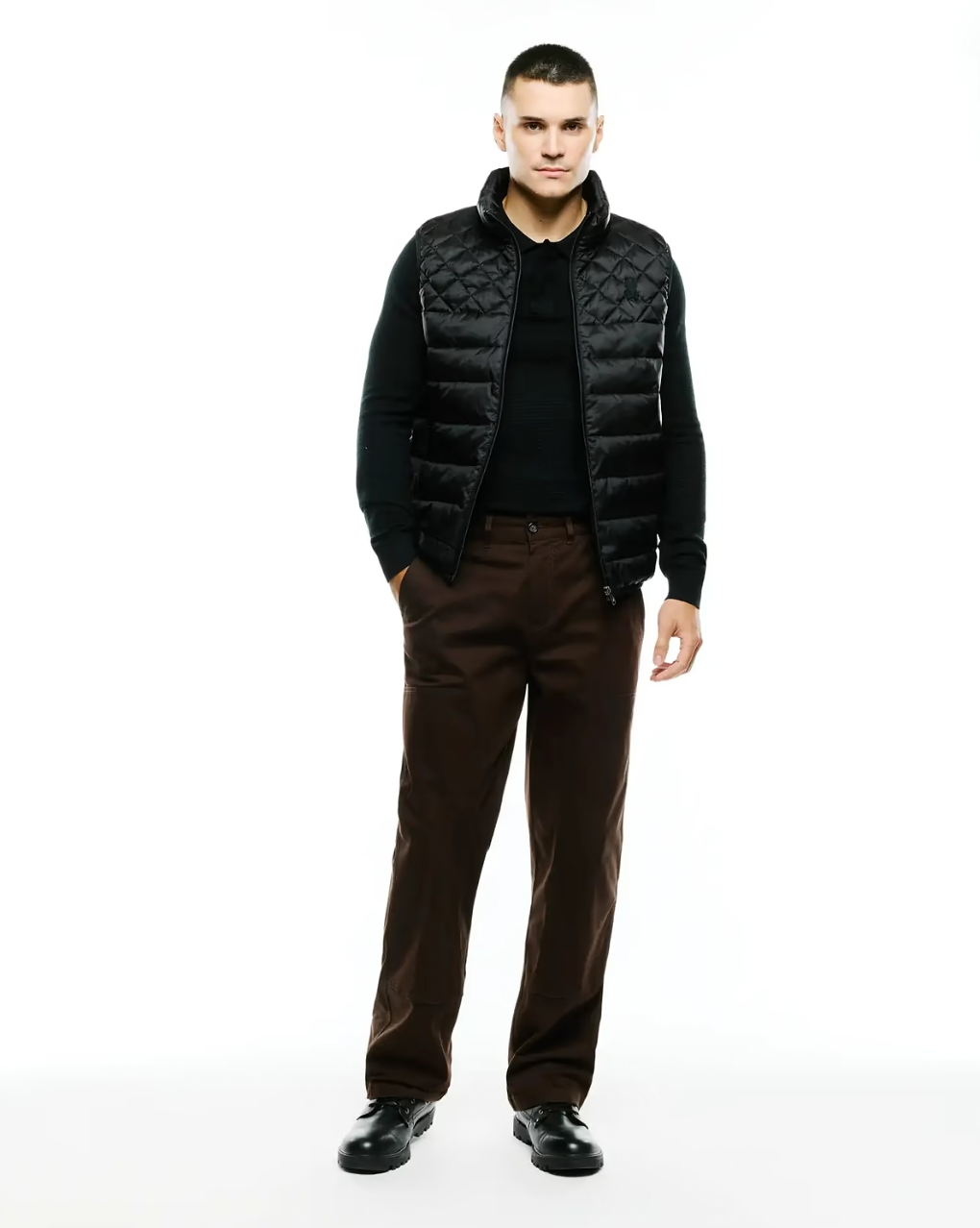 EMERIK QUILTED PUFFER VEST (BLACK) - PSYCHO BUNNY