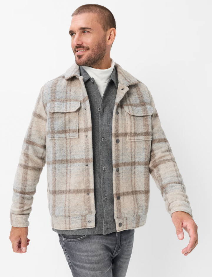 SANTIAGO WOOL OVERSHIRT (BROWN) - BRAX