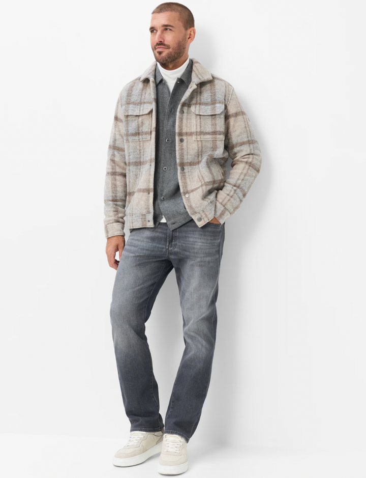 SANTIAGO WOOL OVERSHIRT (BROWN) - BRAX
