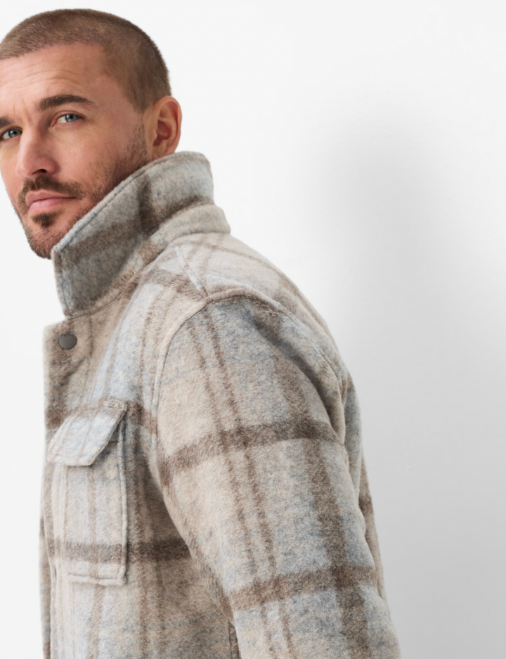 SANTIAGO WOOL OVERSHIRT (BROWN) - BRAX