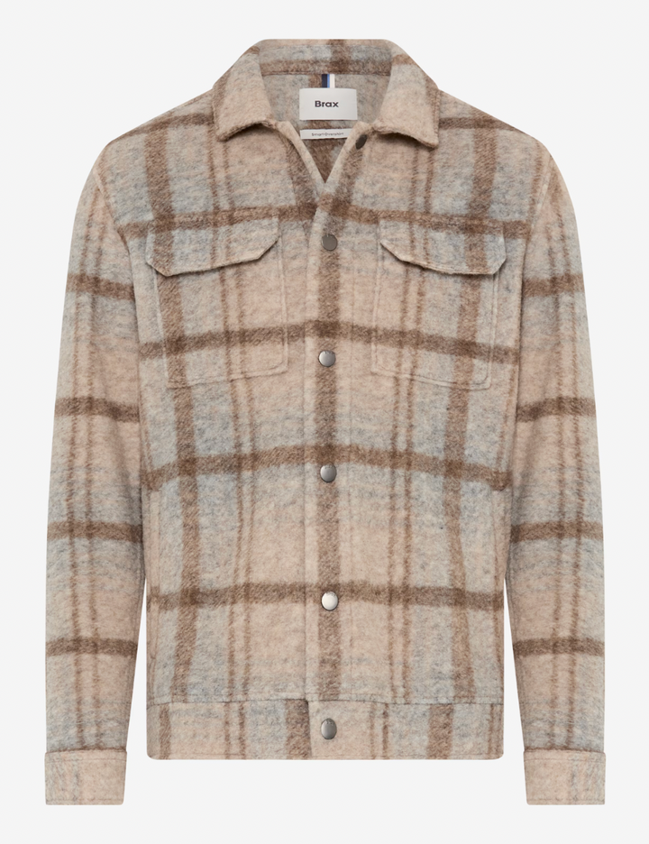 SANTIAGO WOOL OVERSHIRT (BROWN) - BRAX
