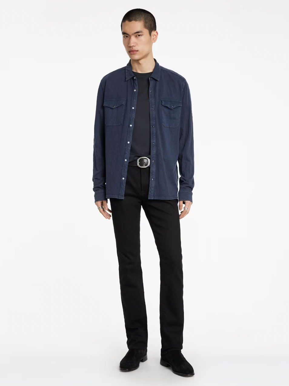 ARVON WESTERN SHIRT (NAVY) - JOHN VARVATOS