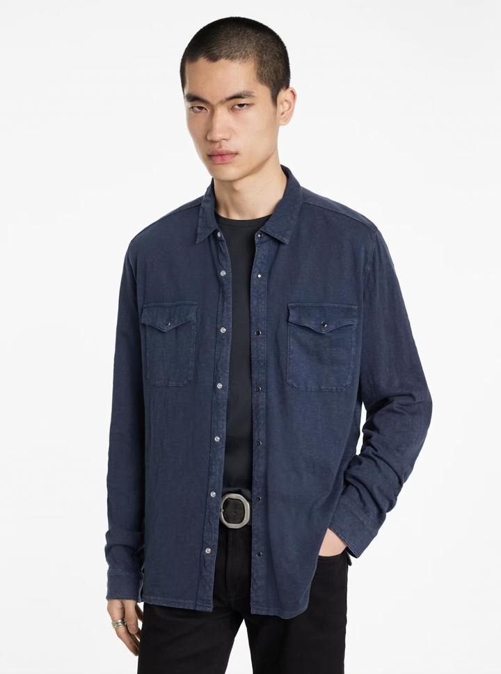 ARVON WESTERN SHIRT (NAVY) - JOHN VARVATOS