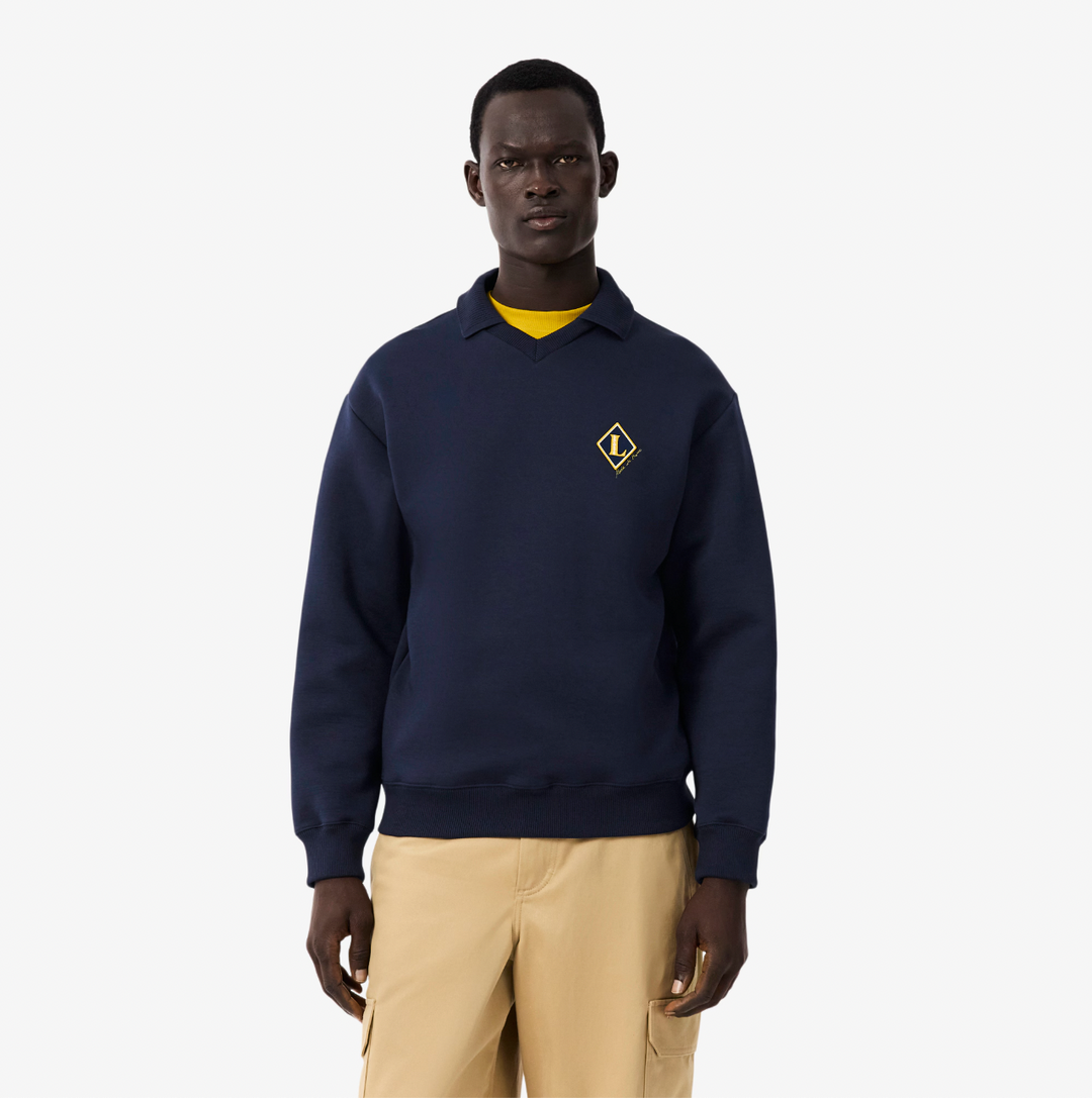 BADGE ACCENT SWEATER (NAVY) - LACOSTE