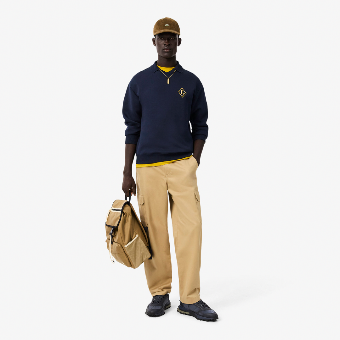 BADGE ACCENT SWEATER (NAVY) - LACOSTE