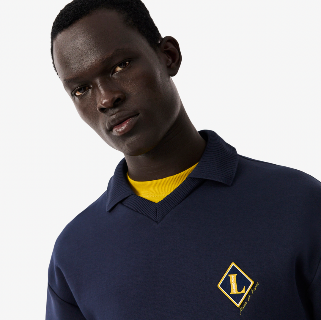 BADGE ACCENT SWEATER (NAVY) - LACOSTE