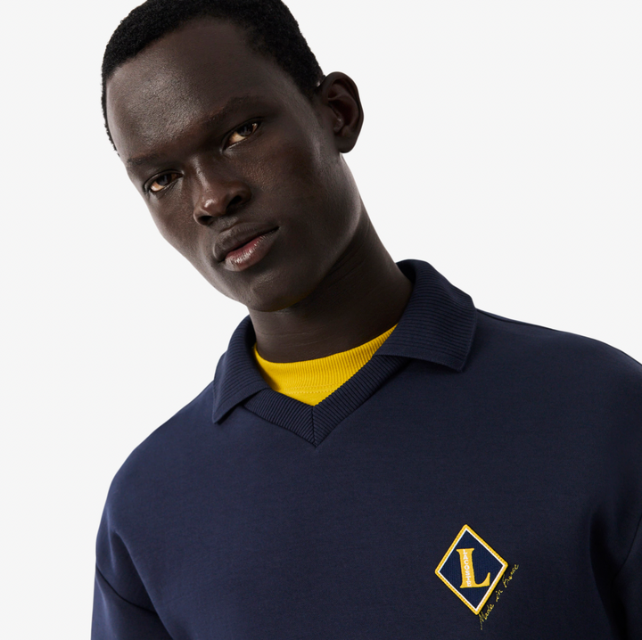 BADGE ACCENT SWEATER (NAVY) - LACOSTE