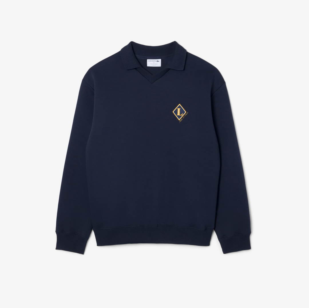 BADGE ACCENT SWEATER (NAVY) - LACOSTE