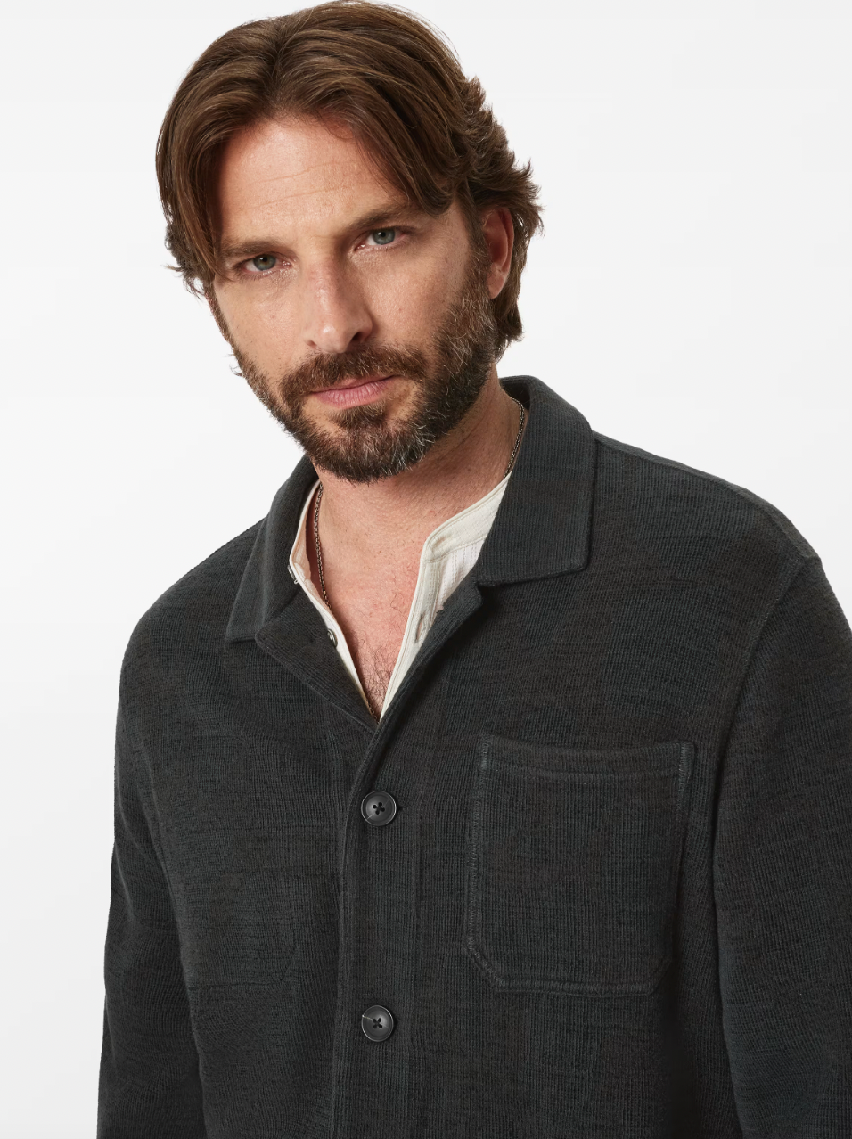 EDMUNDS CHENILLE CHORE JACKET (CARBON) - JOHN VARVATOS