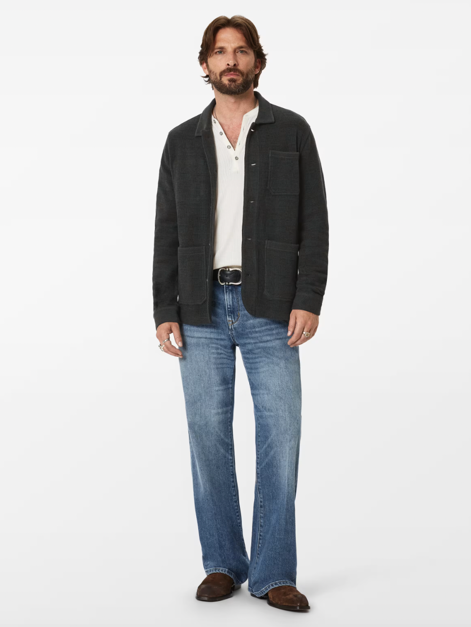 EDMUNDS CHENILLE CHORE JACKET (CARBON) - JOHN VARVATOS