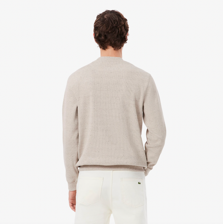 KNIT HENLEY SWEATER (LIGHT GREY) - LACOSTE