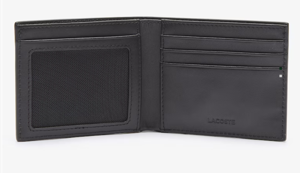 SMALL LEATHER BILLFOLD WALLET - LACOSTE