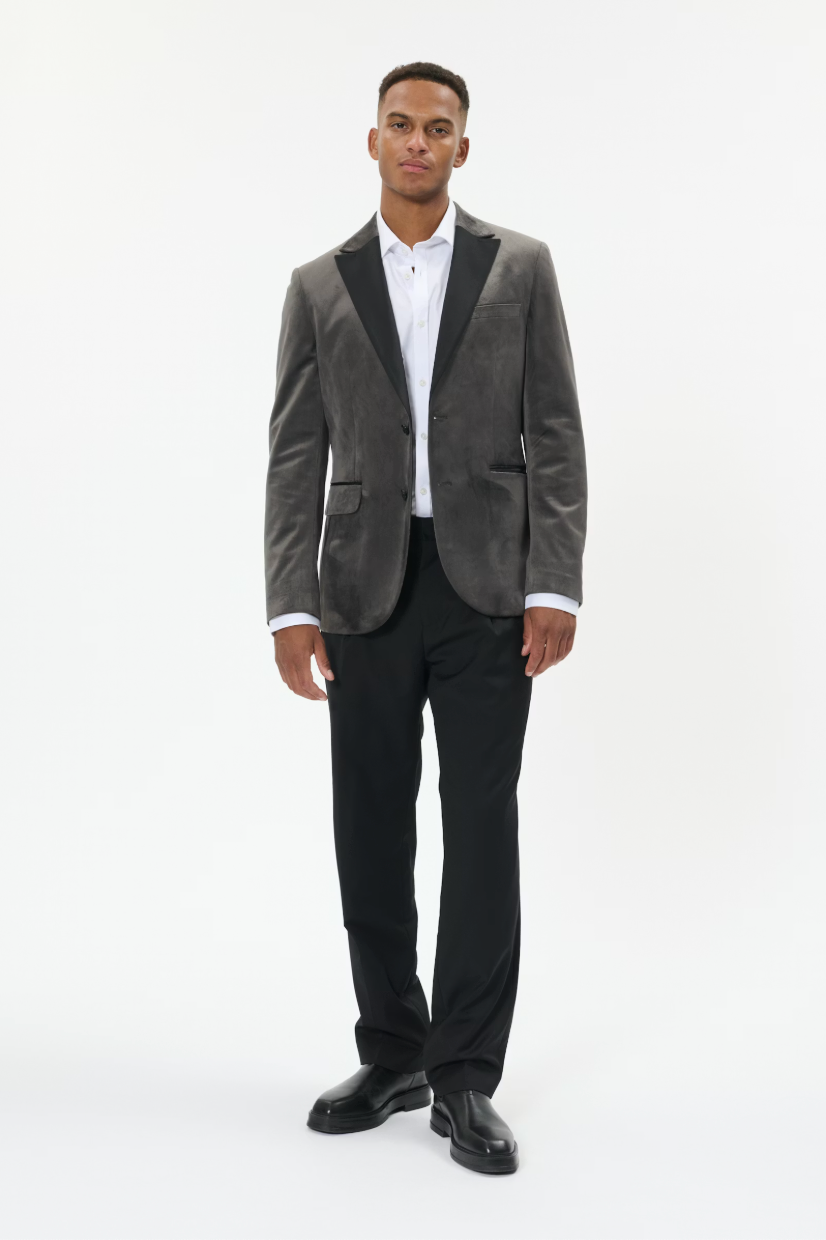 MAGEORGE TUX VELVET BLAZER (OYSTER) - MATINIQUE