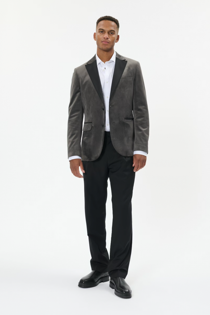 MAGEORGE TUX VELVET BLAZER (OYSTER) - MATINIQUE