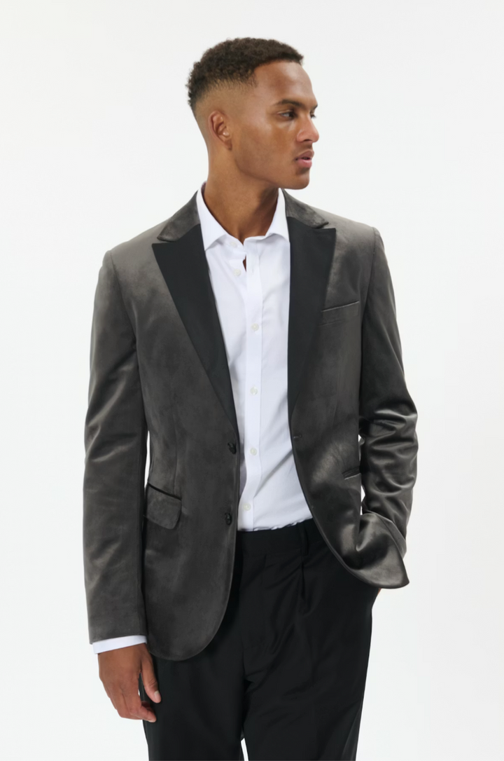 MAGEORGE TUX VELVET BLAZER (OYSTER) - MATINIQUE