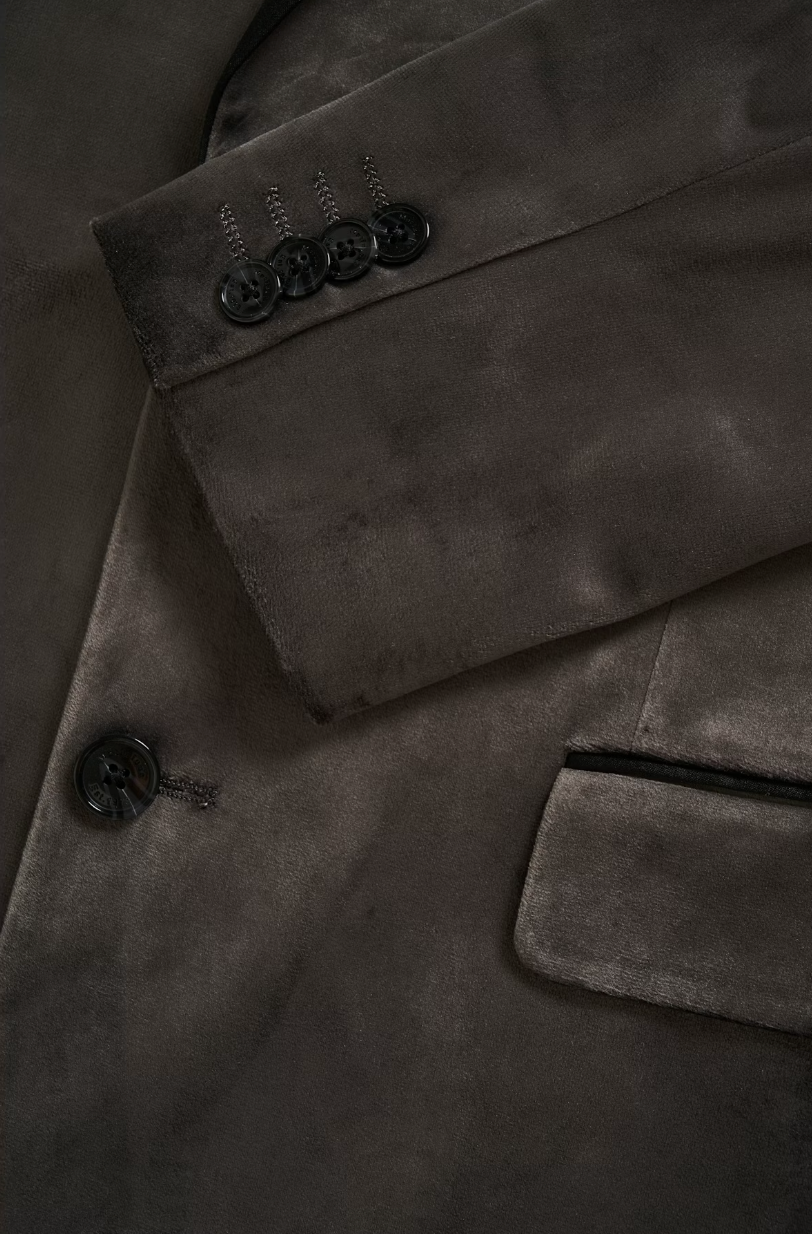 MAGEORGE TUX VELVET BLAZER (OYSTER) - MATINIQUE