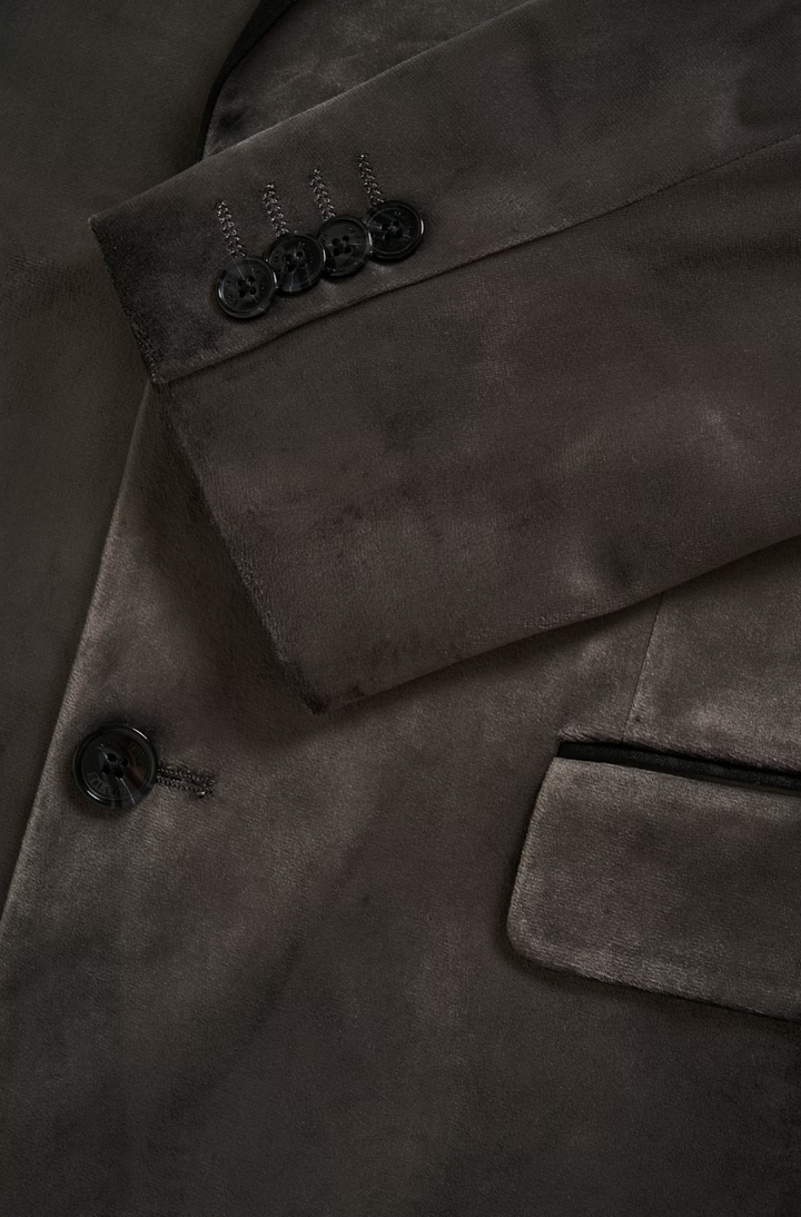 MAGEORGE TUX VELVET BLAZER (OYSTER) - MATINIQUE