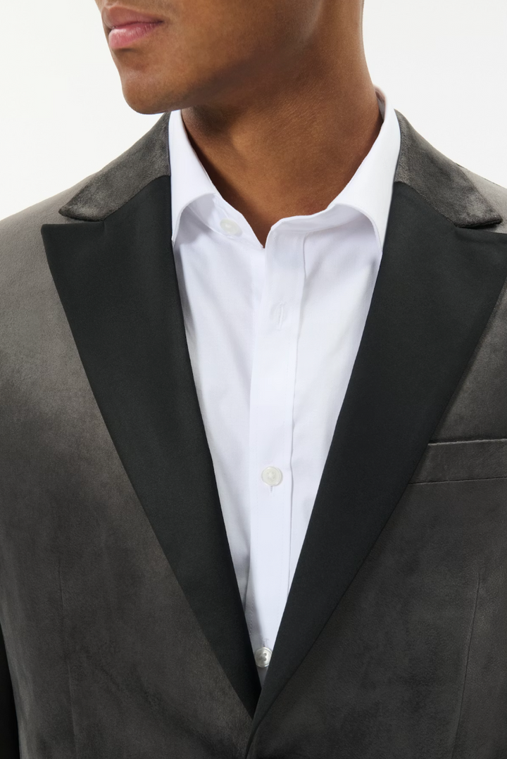 MAGEORGE TUX VELVET BLAZER (OYSTER) - MATINIQUE