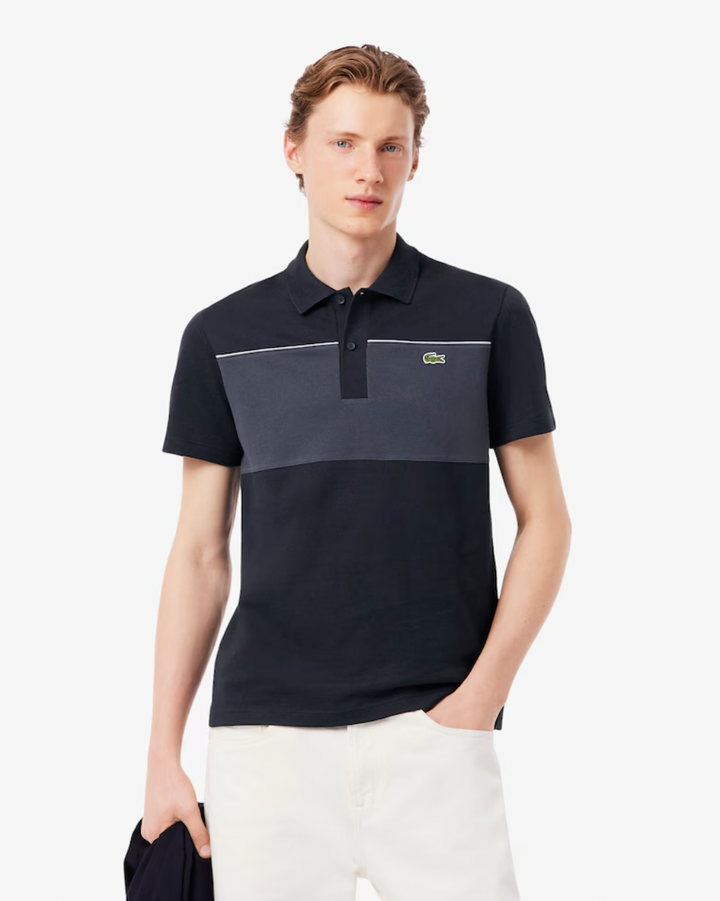 COLOUR BLOCK POLO (BLACK) - LACOSTE
