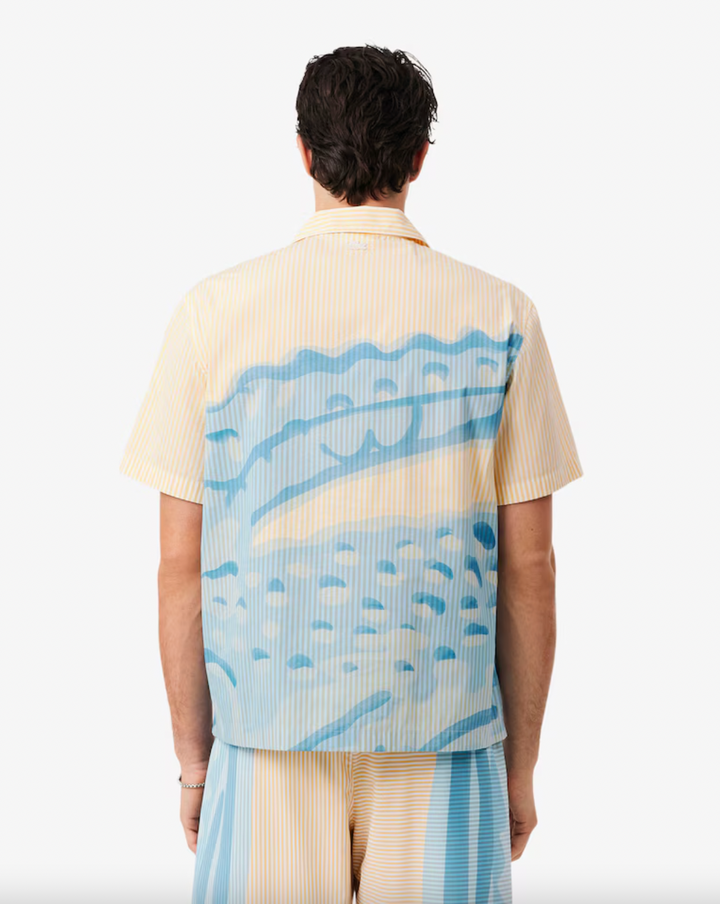 STRIPED CROCODILE SHIRT (BEIGE) - LACOSTE
