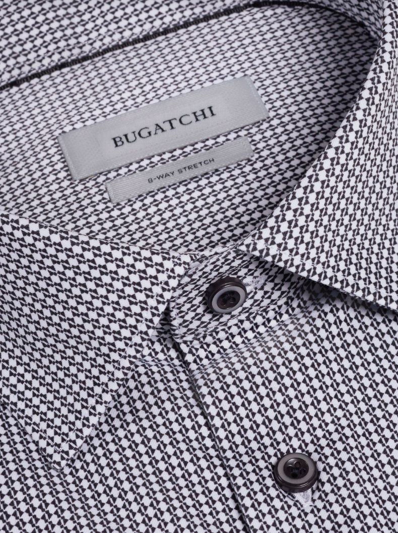 MILES SHORT SLEEVE SHIRT (WHITE) - BUGATCHI