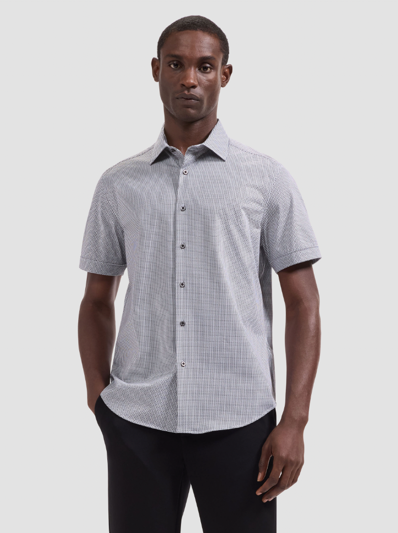 MILES SHORT SLEEVE SHIRT (WHITE) - BUGATCHI