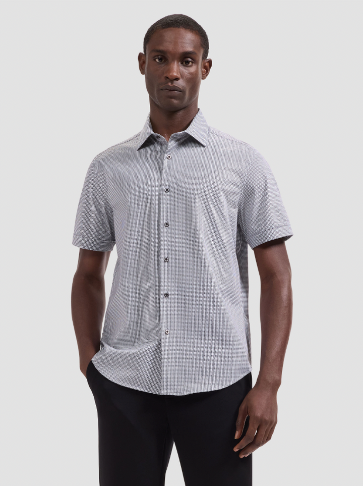 MILES SHORT SLEEVE SHIRT (WHITE) - BUGATCHI